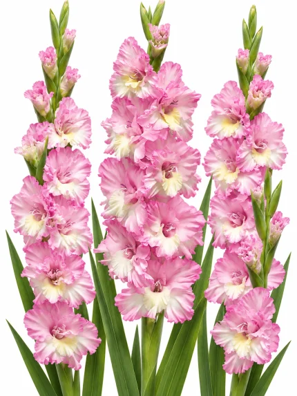 Gladiolus Cera Corfinio — beyaz arka planda çiçek