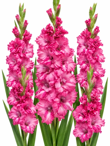 Gladiolus Kingston Ruffle — beyaz arka planda çiçek