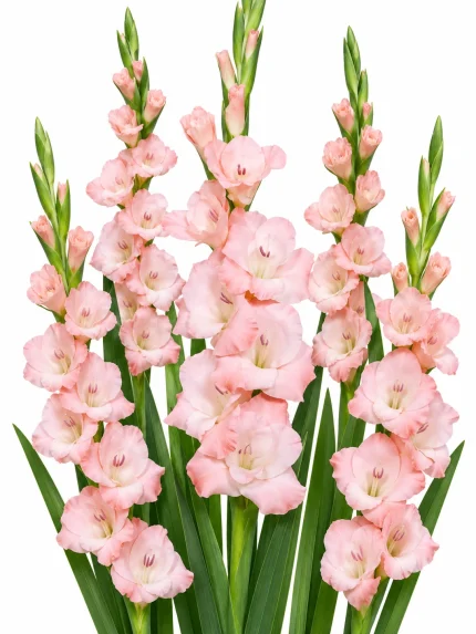 Gladiolus Louise — beyaz arka planda çiçek