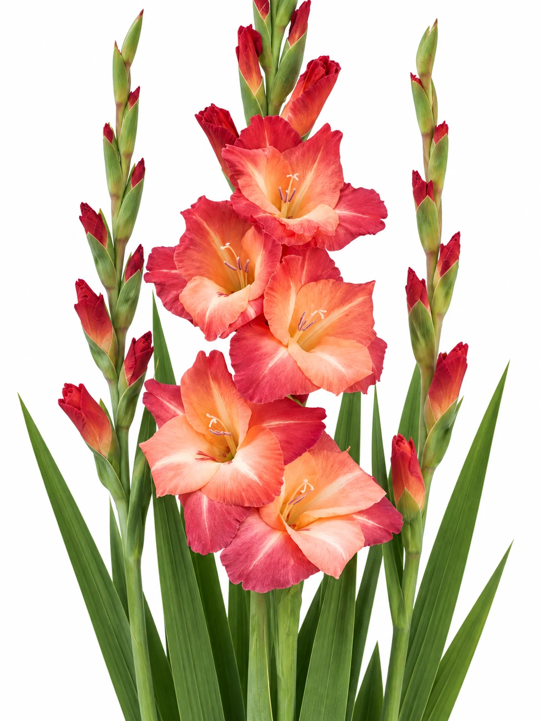 Gladiolus Ocaso — beyaz arka plan Gladiolus Ocaso — beyaz arka planda çiçek