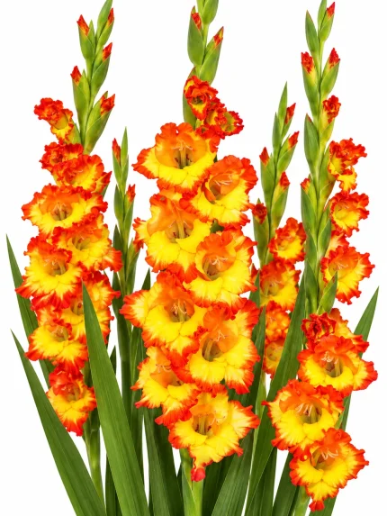 Gladiolus Princess Margareth Rose — beyaz arka planda çiçek