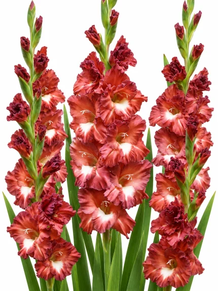 Gladiolus Tiramisu — beyaz arka planda çiçek