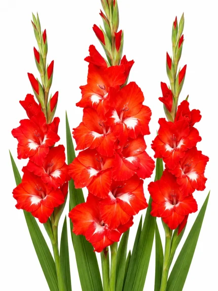 Gladiolus Traderhorn — beyaz arka planda çiçek